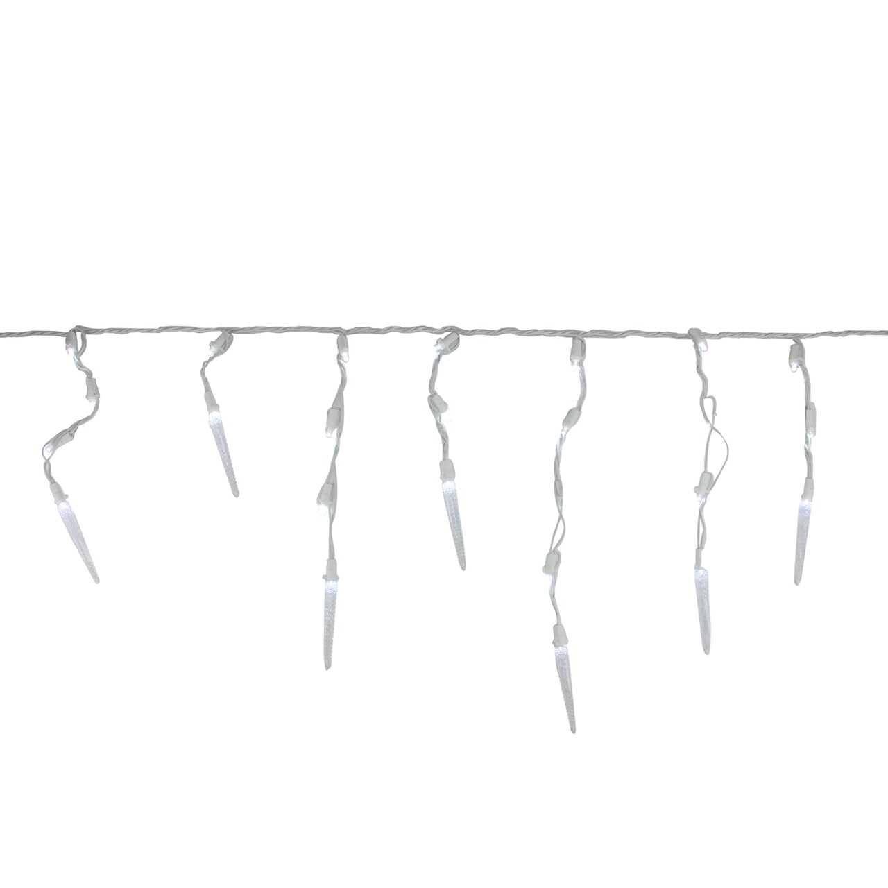 Brite Star LED Icicle Mini Christmas Lights - Pure White - 5.75 ft White Wire - 60ct
